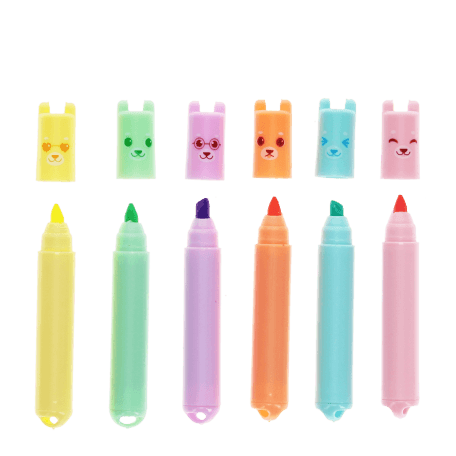 Mini highlighters (set of 6) - Bear