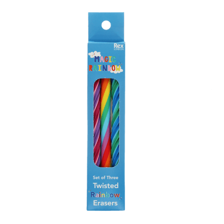 Twisted rainbow erasers (set of 3)