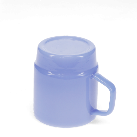 milky blue glass stacking coffee cup