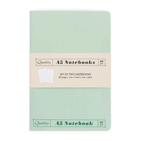 A5 notebooks (set of 2) - Green & aqua