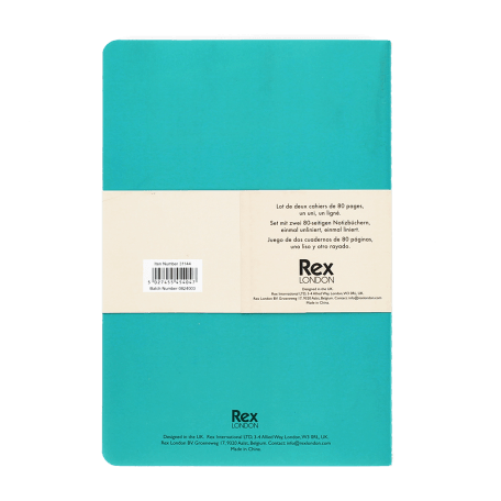 A5 notebooks (set of 2) - Green & aqua