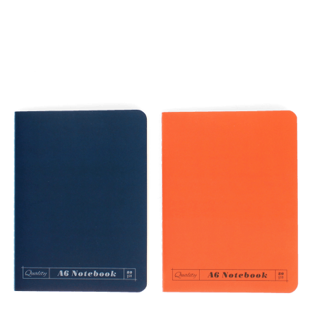 A6 notebooks (set of 2) - Orange & blue