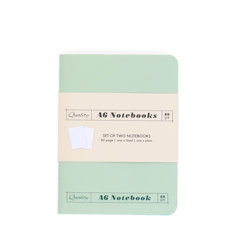 A6 notebooks (set of 2) - Green & aqua