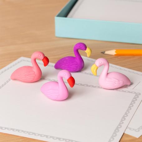 Erasers (set of 4) - Flamingoes