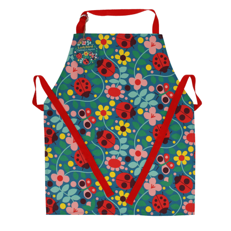 Wipeable cotton children's apron - Ladybird