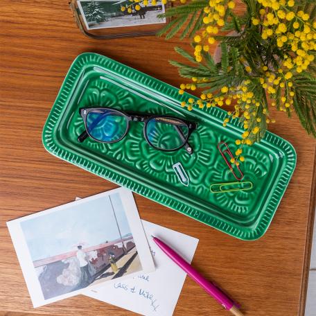 Enamel trinket tray - Dark green