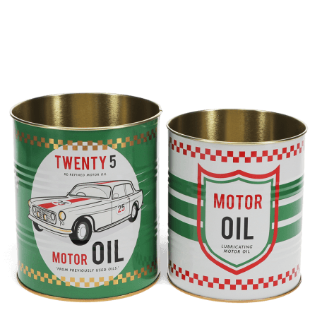 Storage tins (set of 2) - Motor Oil