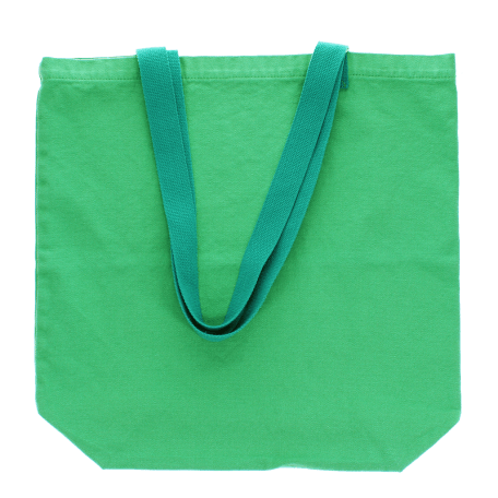 Two-tone cotton tote bag - green