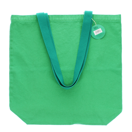 Two-tone cotton tote bag - green