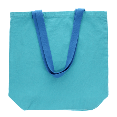 Two-tone cotton tote bag - Pale blue