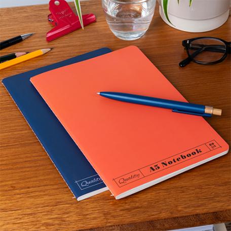 A5 notebooks set of 2 - orange and blue