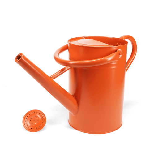 Galvanised steel watering can 4.5L - Orange