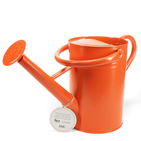 Galvanised steel watering can 4.5L - Orange