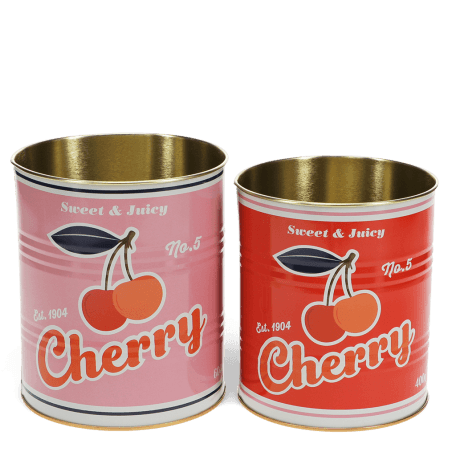 Storage tins (set of 2) - Cherry