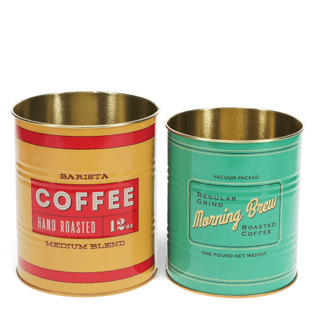 Medium storage tins (set of 2) - Vintage coffee