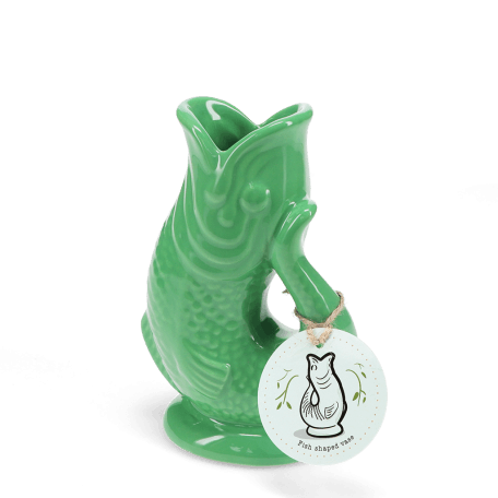 Green fish vase