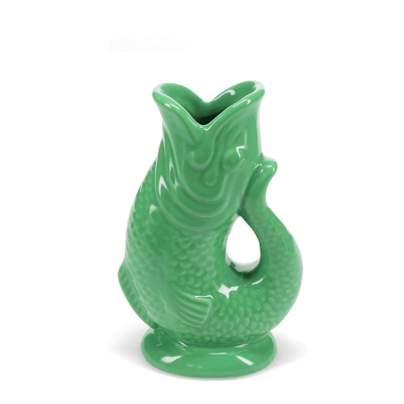 Green fish vase