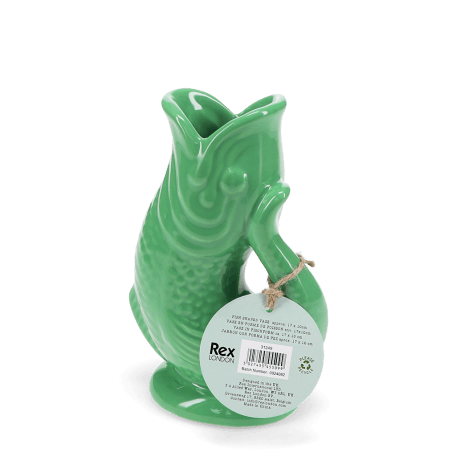 Green fish vase