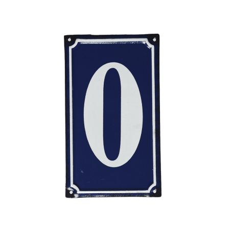 0 French Blue Metal Door Sign