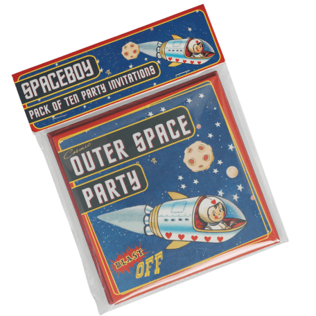 Set Of 10 Spaceboy Party Invites