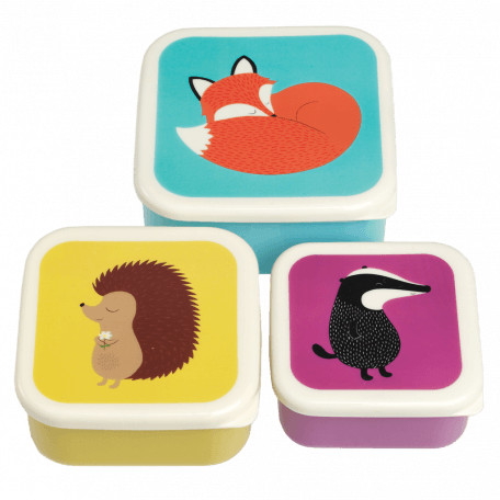 Set Of 3 Rusty Fox And Friends Snack Boxes