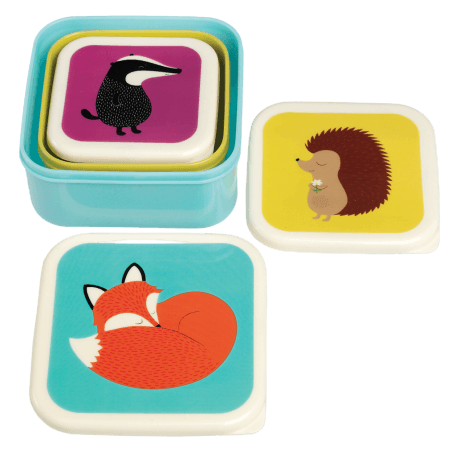 Set Of 3 Rusty Fox And Friends Snack Boxes