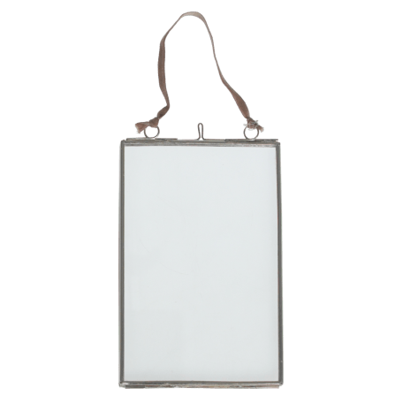 Glass Hanging Frame In Silver 15x10cm