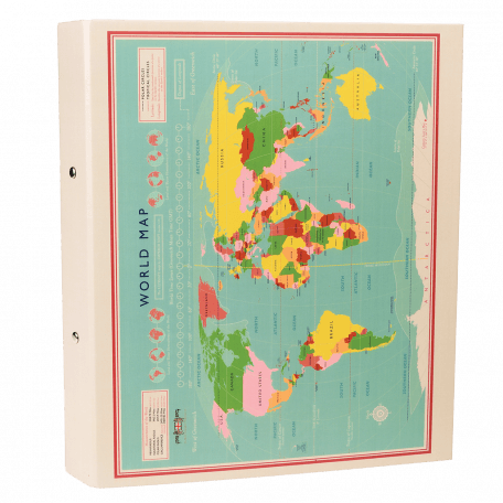 World Map Ring Binder