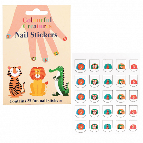 Colourful Creatures Nail Stickers (pack Of 25)