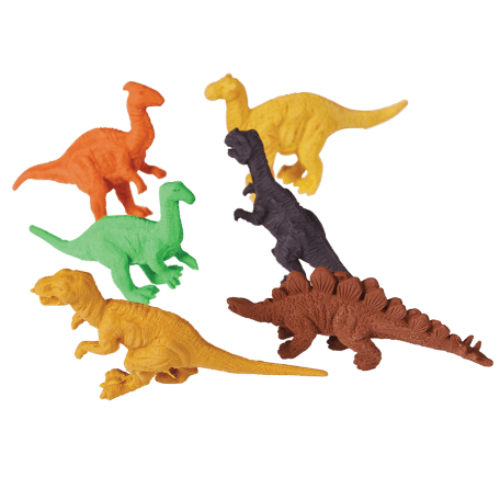 Prehistoric Land Erasers (set Of 6)