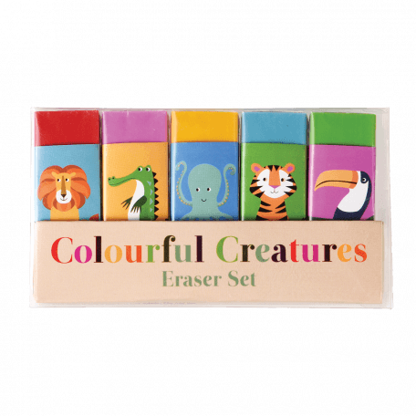 Colourful Creatures Erasers (set Of 5)