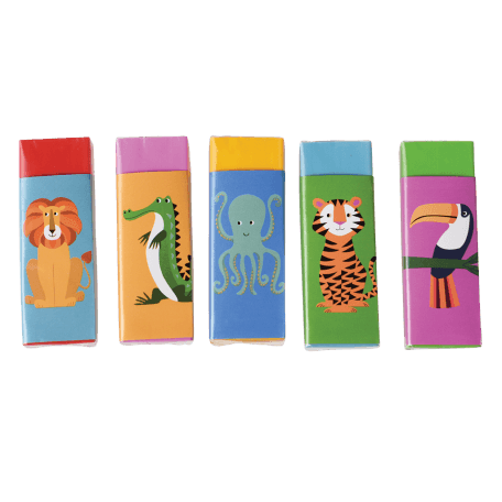 Colourful Creatures Erasers (set Of 5)