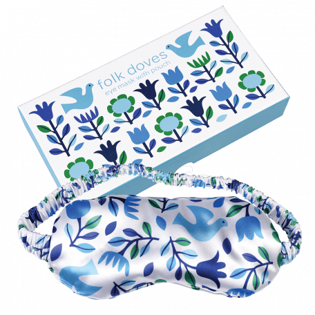 Folk Doves Eye Mask And Pouch