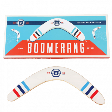 Wild Bear Wooden Boomerang