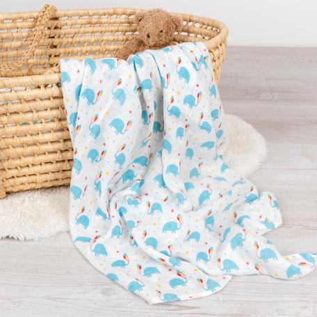 Elephant Party Swaddling Blanket