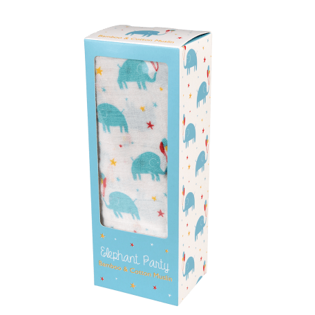 Elephant Party Swaddling Blanket