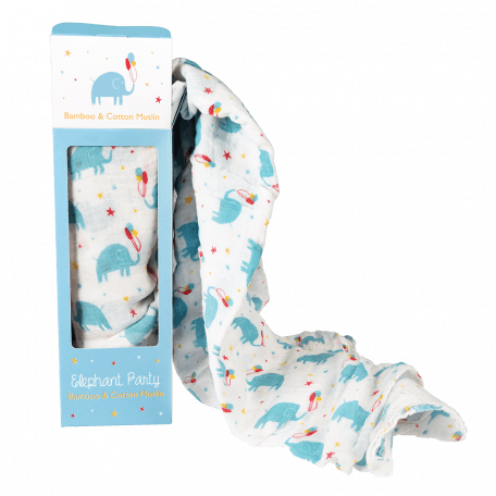 Elephant Party Swaddling Blanket