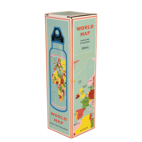 World Map Stainless Steel Bottle