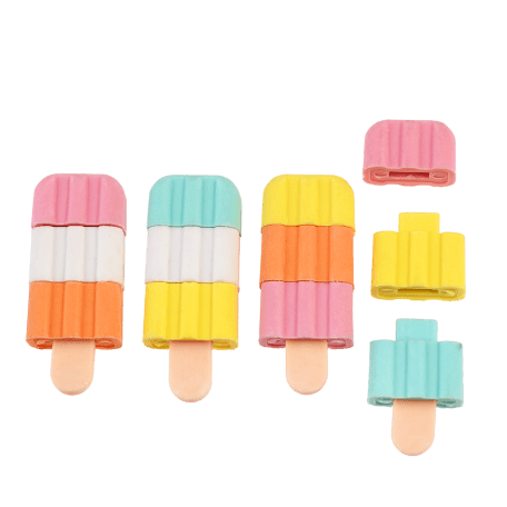 Set Of Four Ice Lolly Erasers