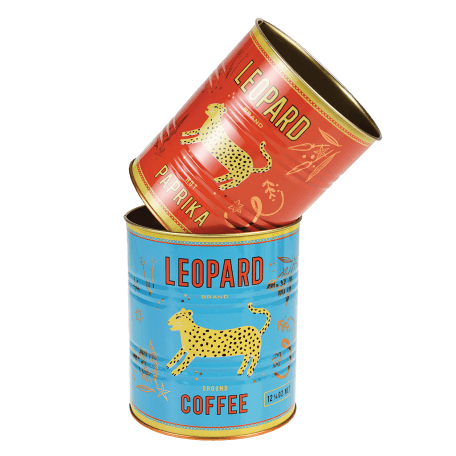 Leopard Storage Tins (set Of 2)