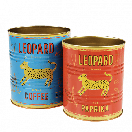 Leopard Storage Tins (set Of 2)