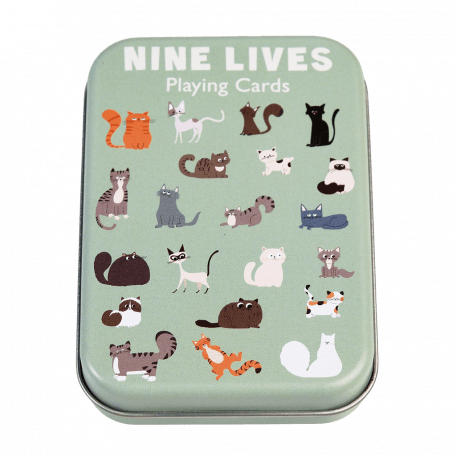 Nine Lives Playing Cards In A Tin