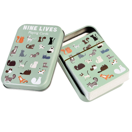 Nine Lives Playing Cards In A Tin