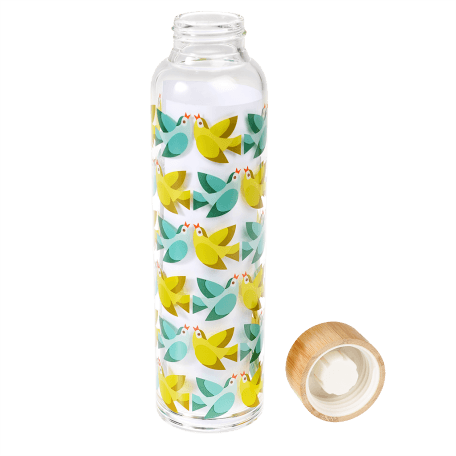 Love Birds Glass Water Bottle