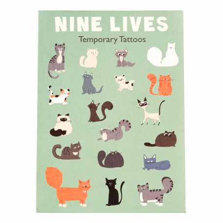 Nine Lives Temporary Tattoos (2 Sheets)