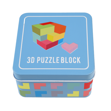 Wooden 3d Puzzle In A Tin