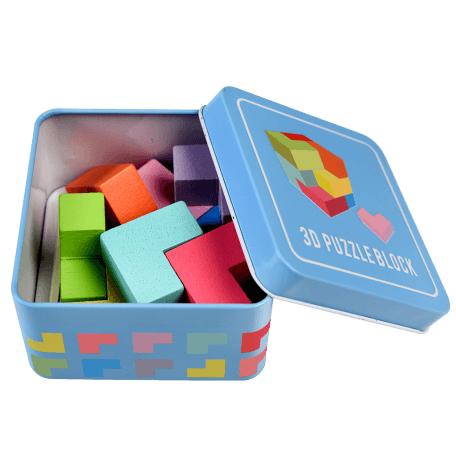 Wooden 3d Puzzle In A Tin