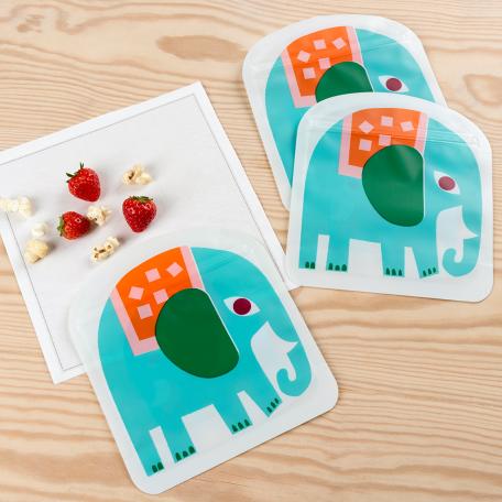 Elephant Snack Bags (set Of 3)