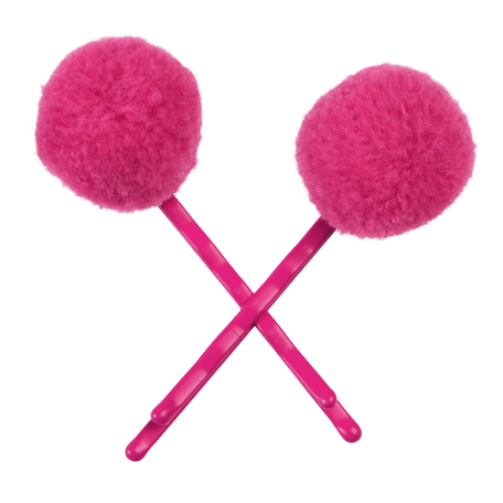 Pink Pom Pom Hair Grips