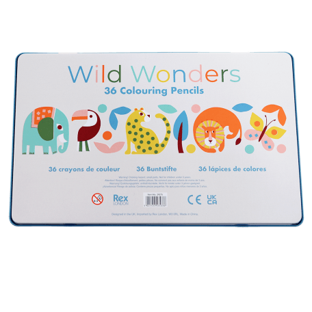 Wild Wonders 36 Colouring Pencils In A Tin